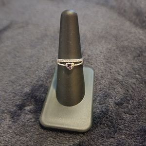 3/$10 Silver heart shaped CZ ring
